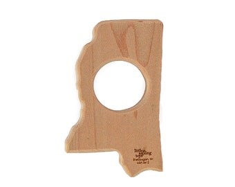 Wood Teether Mississippi State wooden teether baby toy