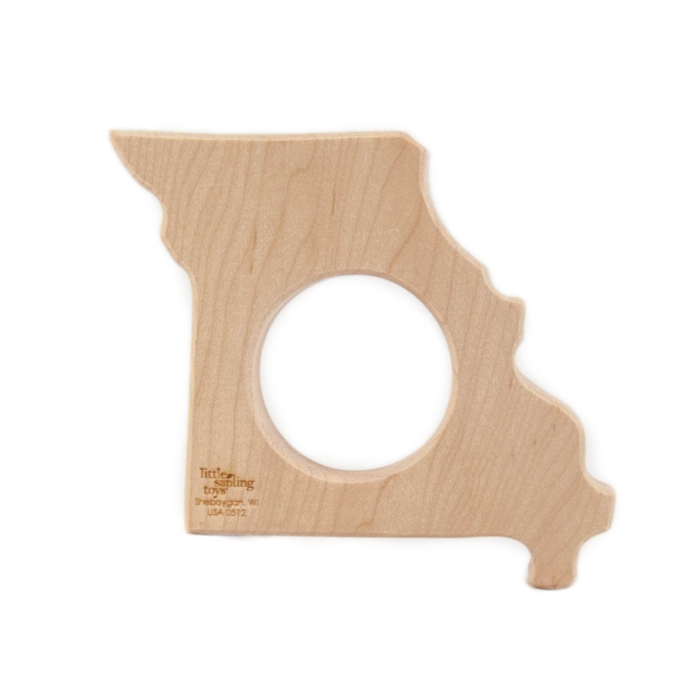 Wood Teether Missouri State wooden toy natural baby toy
