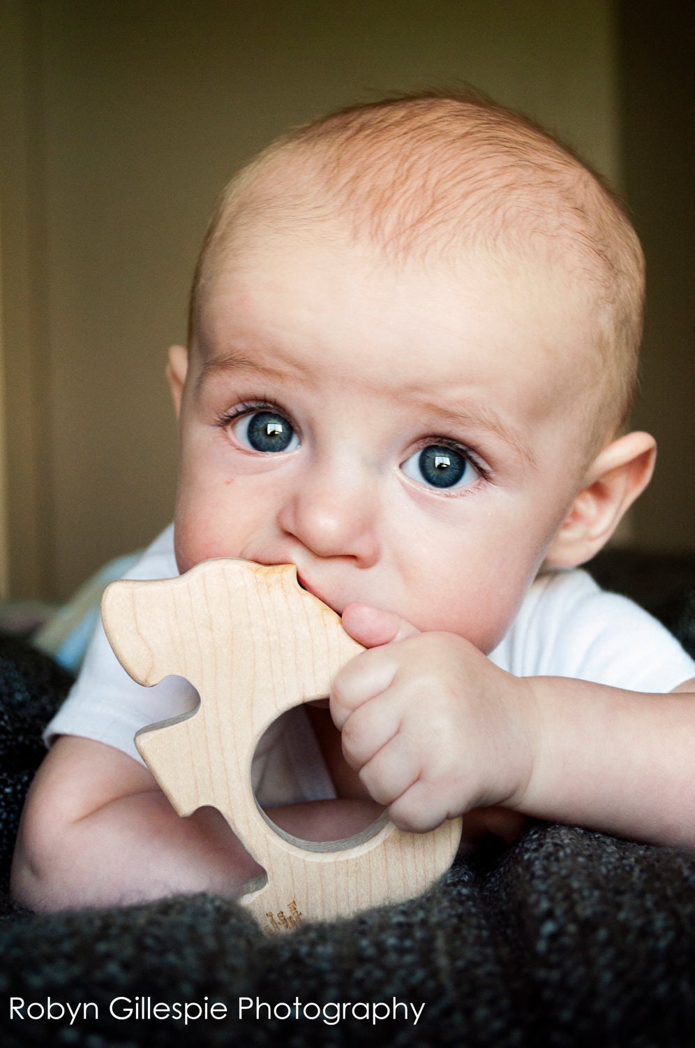 Wood Teether Hippo wooden toy natural baby toy
