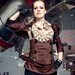 Brown steampunk vintage aviator style high weisted skirt