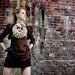 Brown steampunk vintage aviator style high weisted skirt