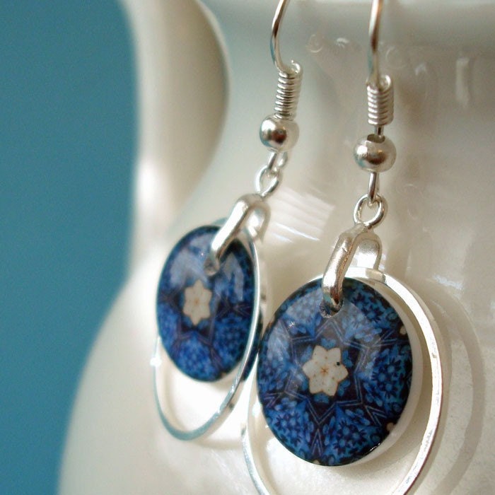 Resin earrings,kaleidoscope eyes series, forget me not earrings