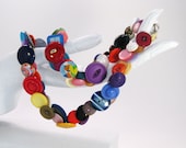 Colorful Vintage Button Necklace - Colorful Necklace