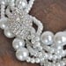 Glass pearl rhinestone brooch bridal necklace