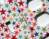 Light Switch Cover Outlet Cover Switchplate Stars on White Background