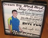POEM Photo Block- XL Personalized Photo Blocks- Custom made to order with poem quote or scripture- available with multiple fonts