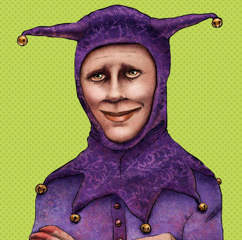 The Purple Jester- Steampunk Nefarious Villain 8 x 10 signed print