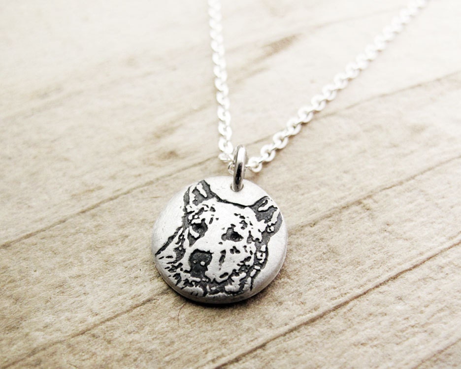 Heeler Australian Cattle Dog necklace - tiny silver dog necklace