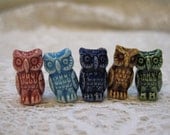 5 Assorted Color Peruvian Ceramic Owl Beads
