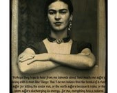 Frida Kahlo Art Print Quote Original Digital 8x10 Signed Mixed Media Equilibrium