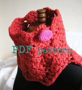 Super Chunky crochet neck warmer pdf pattern