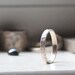 Rustic Wedding Band - 14k White Gold in a Unique Hammered Pattern