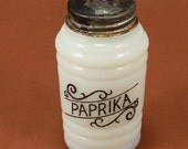 Milk Glass Paprika Spice Jar Shaker Hocking Hazel Atlas Vtg