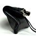 Black leather mini fold clutch