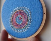 hand embroidered hoop art - freeform flower in 3 inch hoop by bo betsy - free shipping