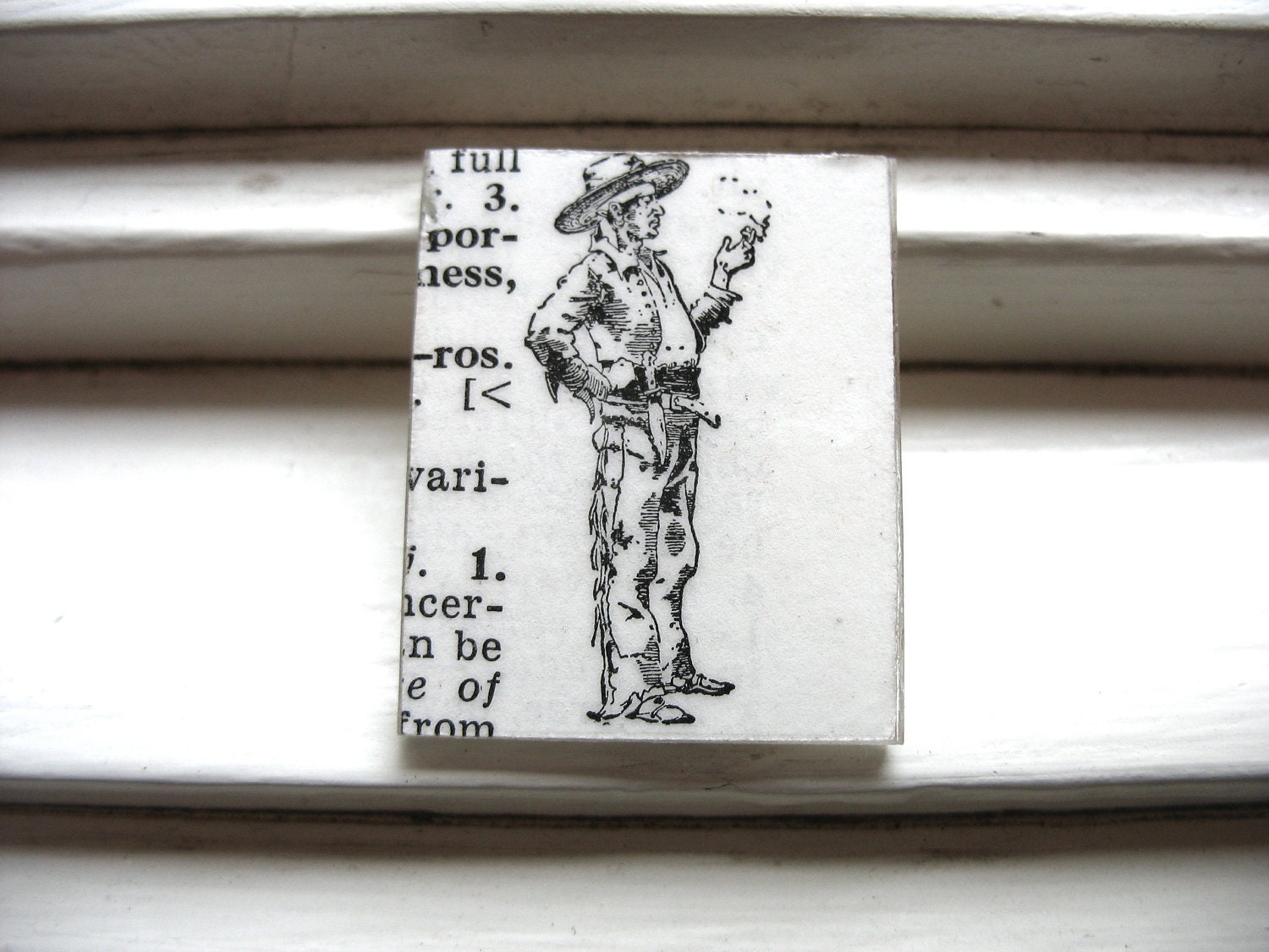 Cowboy, Cowboy Magnet, Wild West Magnet, Recycled Upcycled Eco Friendly