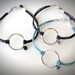 Sterling Circle and Linen bracelet