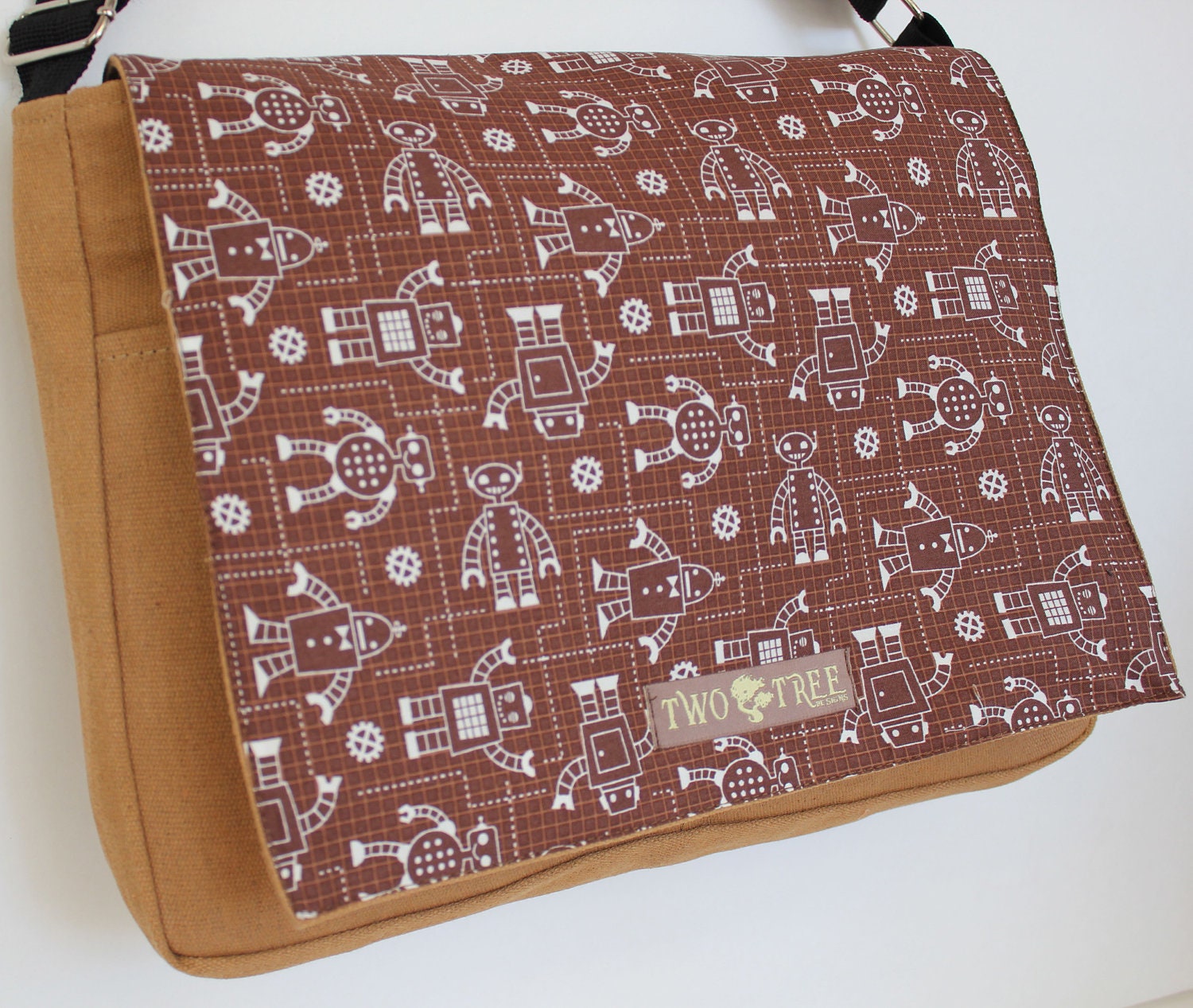 Tan ROBOT Factory MESSENGER Book Laptop iPAD Diaper BAG
