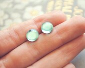 light blue aqua dew drop earrings by yeahhello