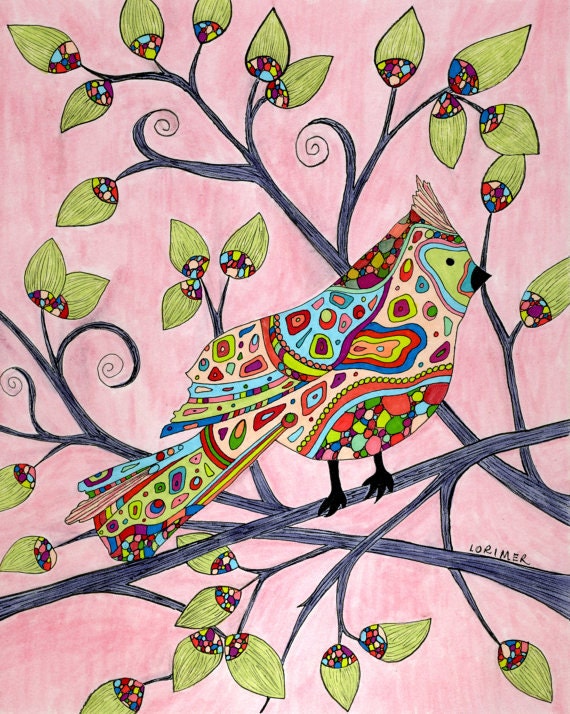 Grandma's Songbird Note Cards, Cardinal, Bird, Tree, Garden