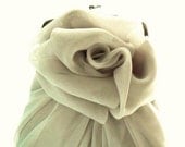Light Gray Chiffon Rose Purse - Size Small - MADE TO ORDER