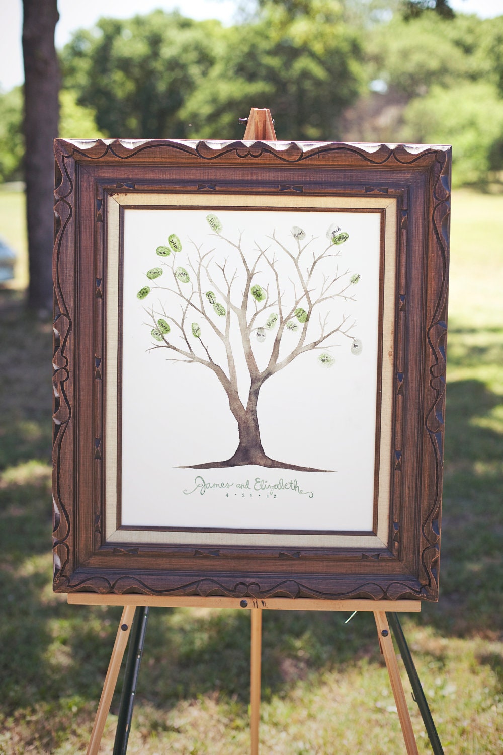 Custom Guest Book Fingerprint Tree-  For Approximately 200-350 Guests