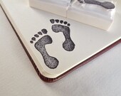 footprints, a two-piece set - hand carved stamps