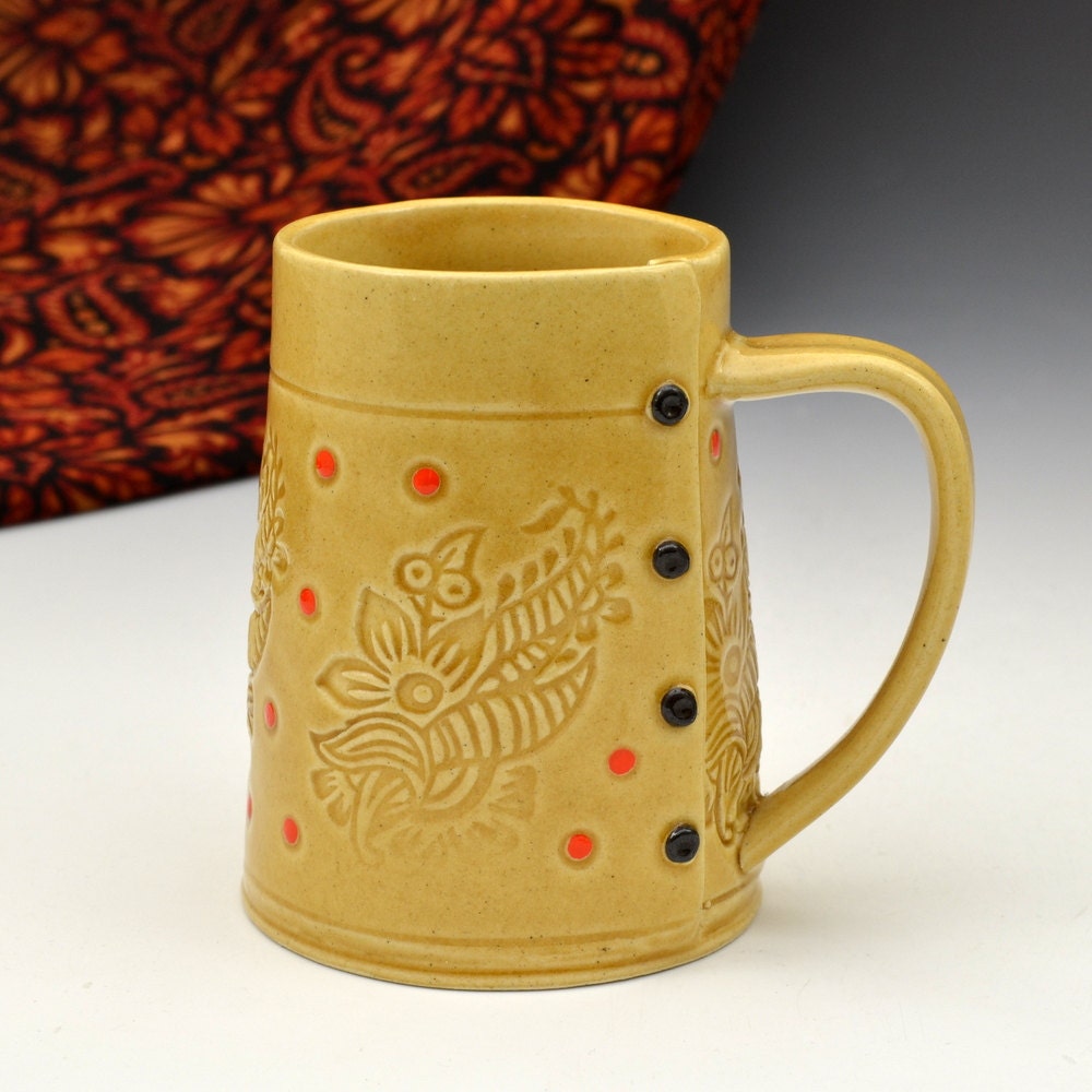 Handmade ceramic cup, Coffee Mug, coffee cup, tea cup, tea mug, Buttons