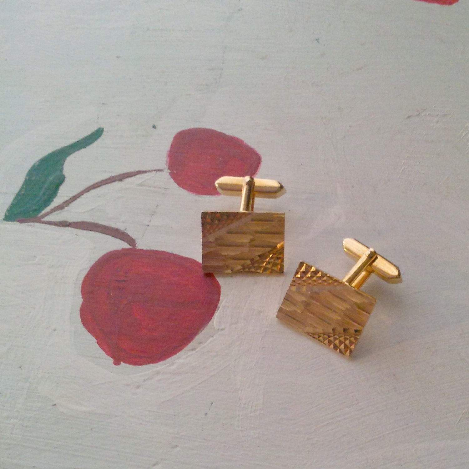 CUFFLINKS VINTAGE ABSTRACT  Textured Bond