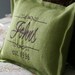 Burlap Pillow Embroidered with Family Name