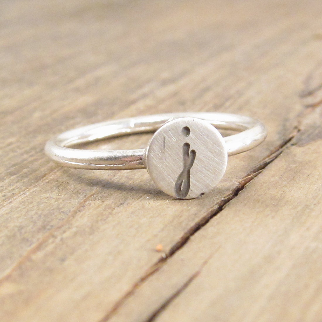 Tiny Script Initial Ring - Mother's Day Jewelry