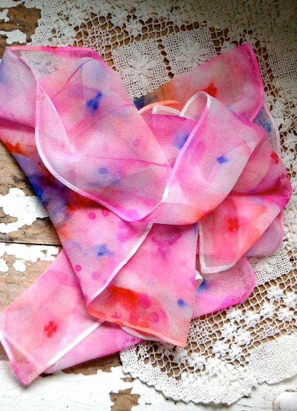 Silk Scarf: Hand Dyed By Georges  --  Fireworks