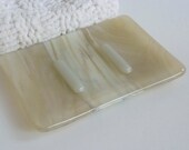 Glass Soap Dish in French Vanilla and Brown