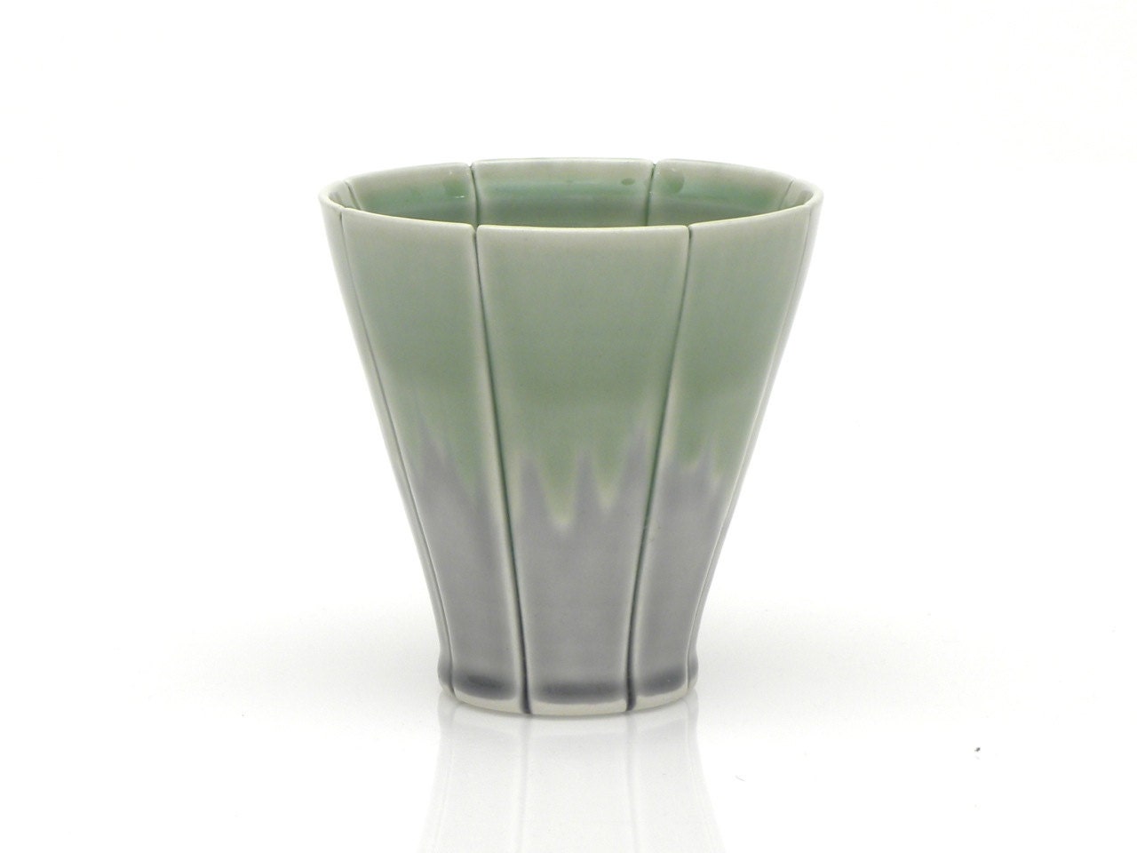 Green and Grey Strip Cocktail Glass