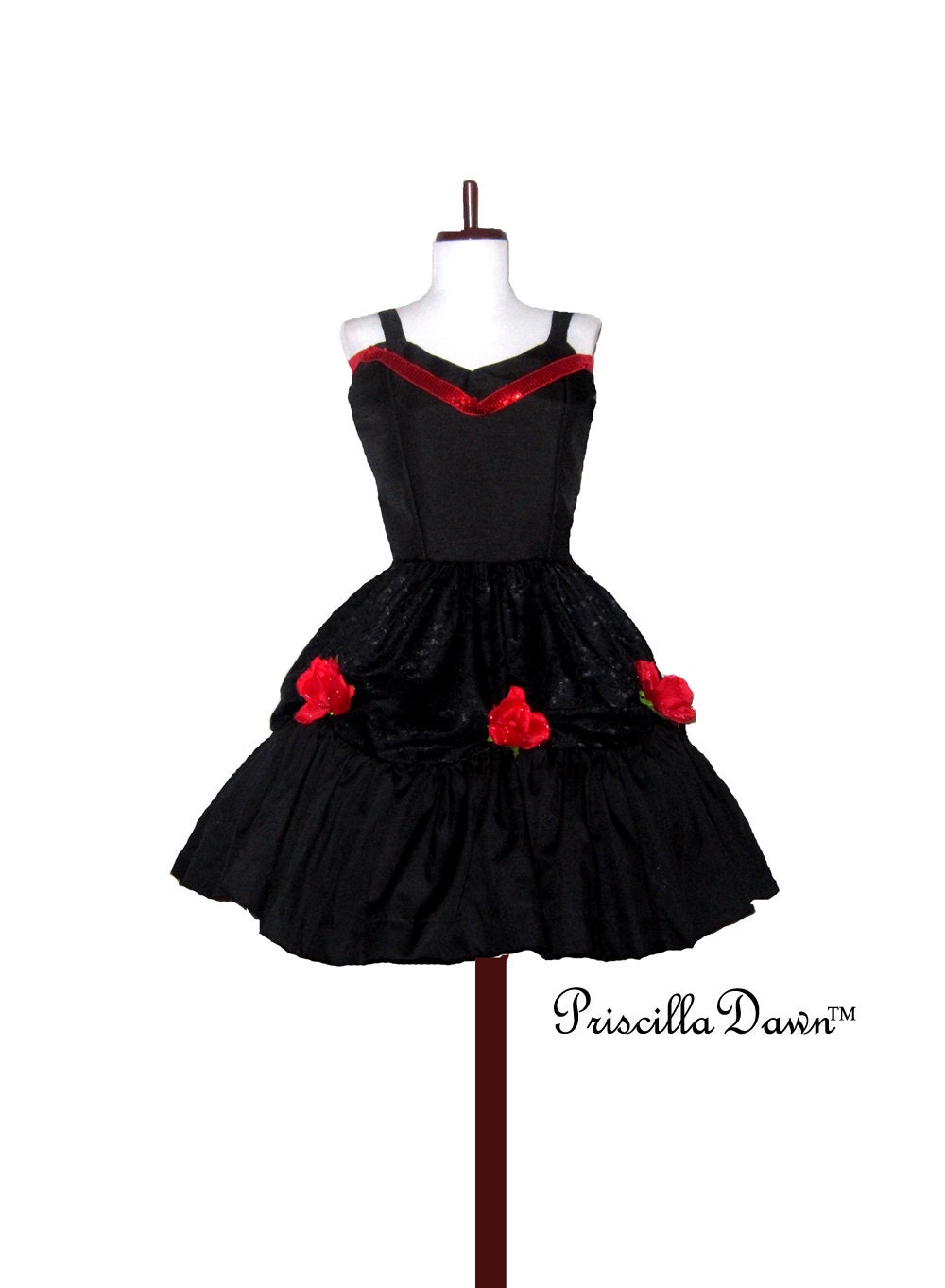 Painted the Roses Red Valentines Dress Custom in Your size