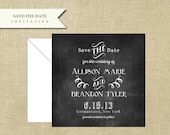 The Chalked Out Save-the-Date or Rehearsal Dinner Invitation