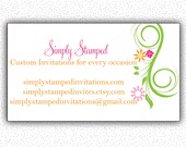 Business Card Design Flowers and Swirls PRINTABLE Il_170x135