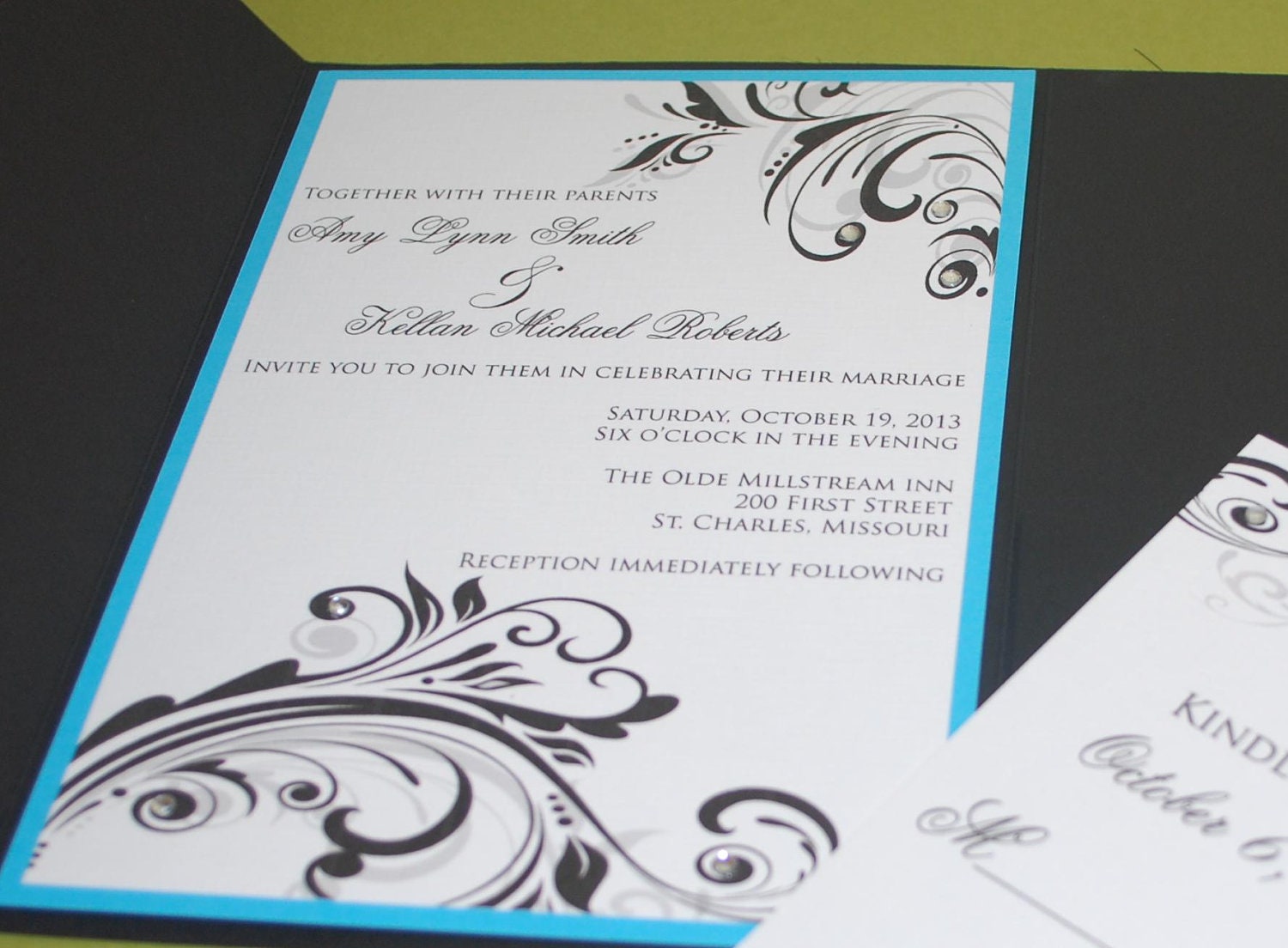 Personalized Wedding Invitations Elegant Swirls & Rhinestones (SAMPLE ONLY) Il_570xn