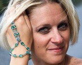 Elegant Bracelet Ring Combo Hand Jewelry- Caribbean Blue