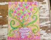 Topiary Collage Painting Made To Order Any Colors