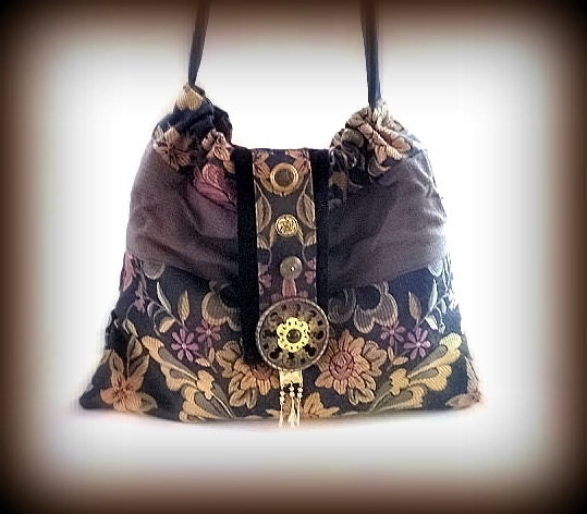 15% COUPON SALE, boho, Hobo, purse, tapestry, slouch bag, tote, hip bag, gypsy, plum, moss green, soft gold, brass