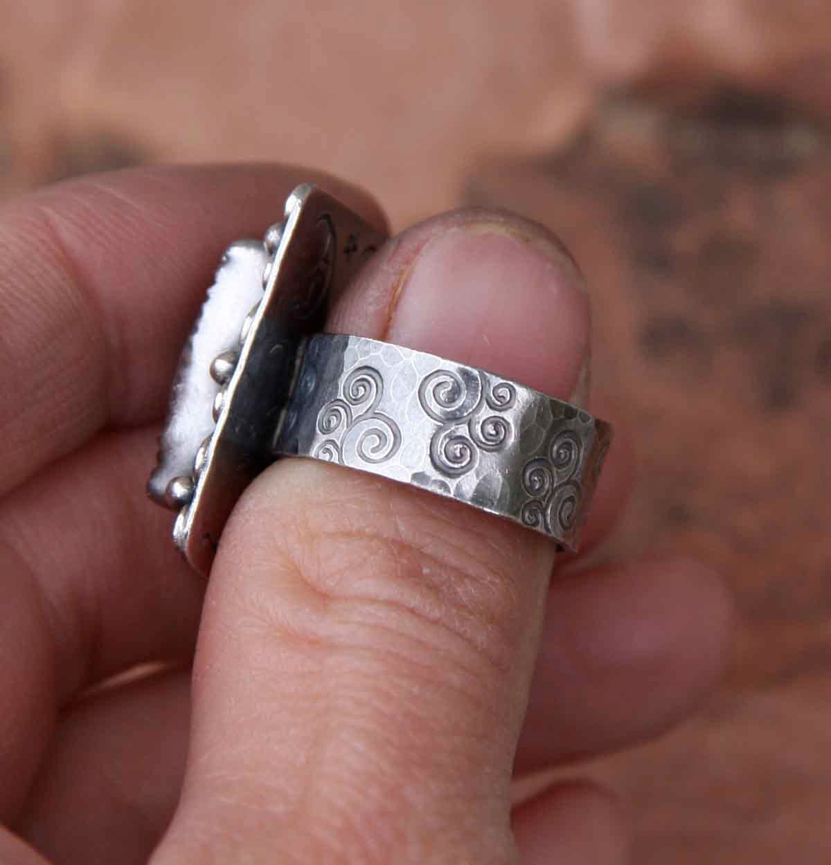 Size 6.5 Sterling Silver Rainbow Moonstone Cocktail Ring