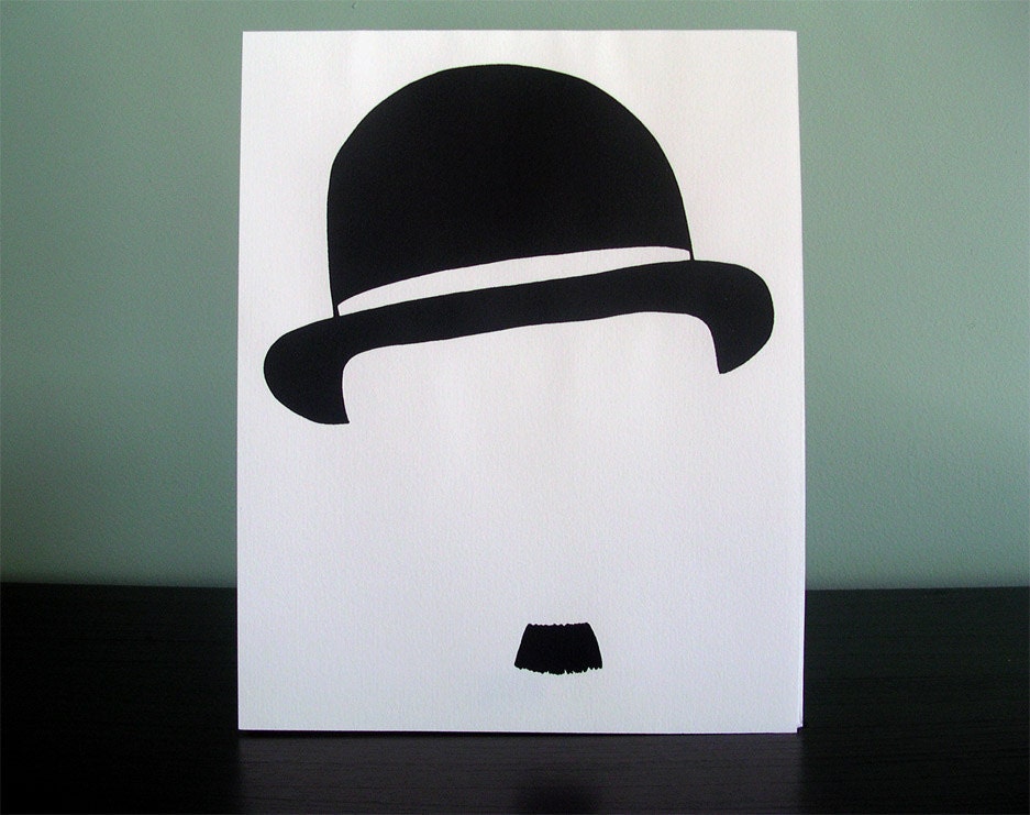 Charlie Chaplin- 8x10 Original Black and White Screenprint Artwork