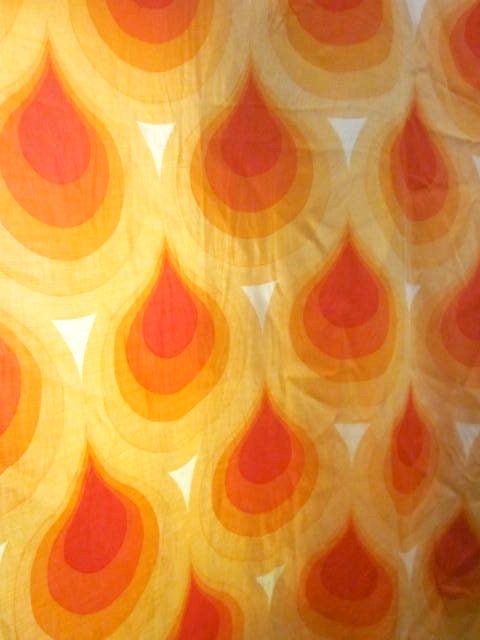 Listing Reserved For  Tashera Jean -Length of Vintage  Orange and Yellow 1960s Space Age Fabric.