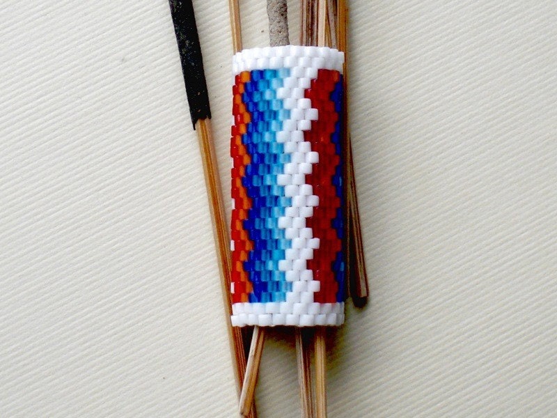Sunset Heights - Peyote Stitch Beaded Dreadlock Sleeve / Cuff / Bead