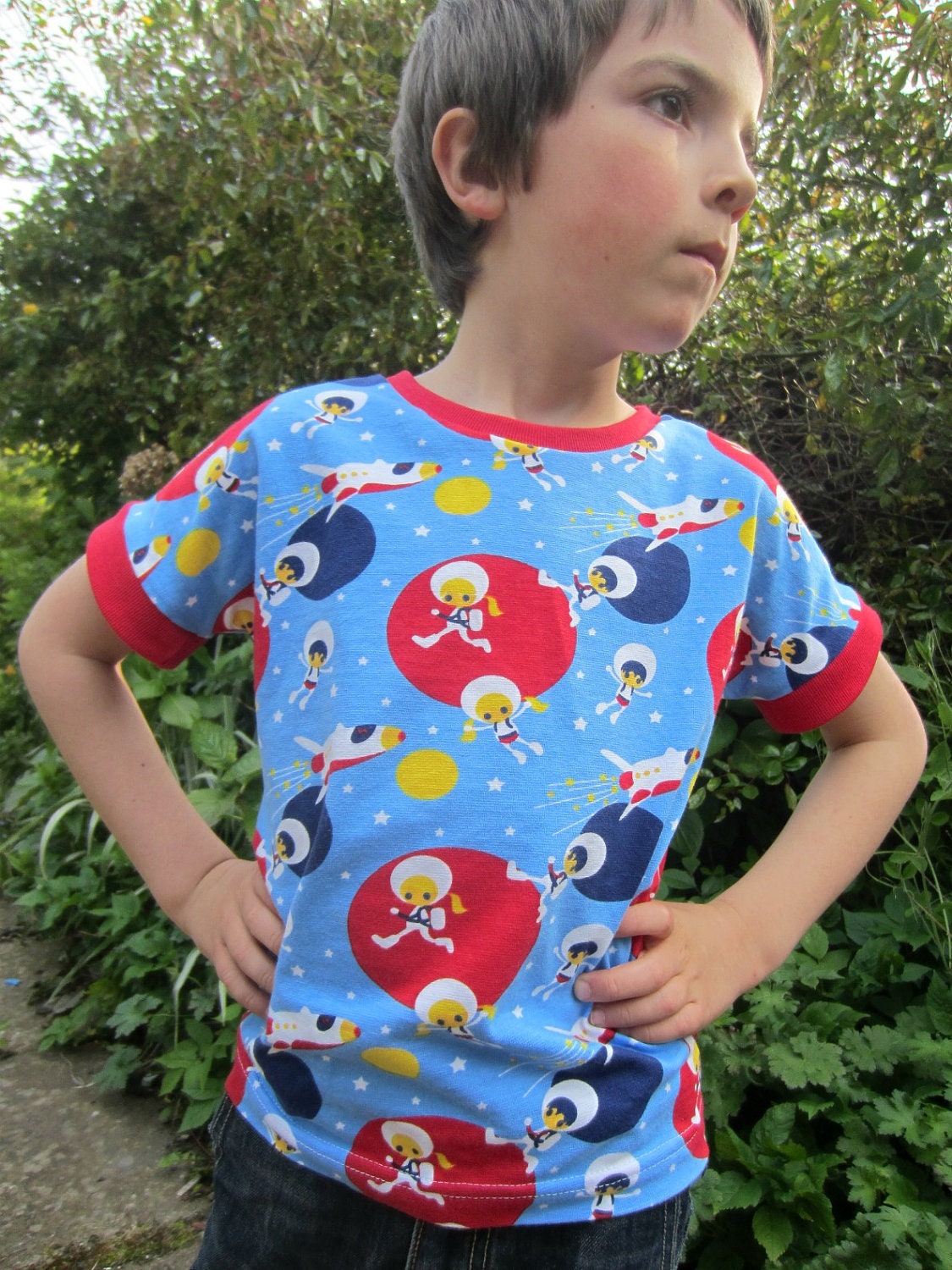 Dolman t-shirt unisex sewing pattern (18m/2t, 3t/4t, 5y/6y, 7y/8y) - PDF