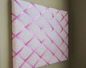 16x20 Memory Board Bow Holder Bow Board Pink Scroll