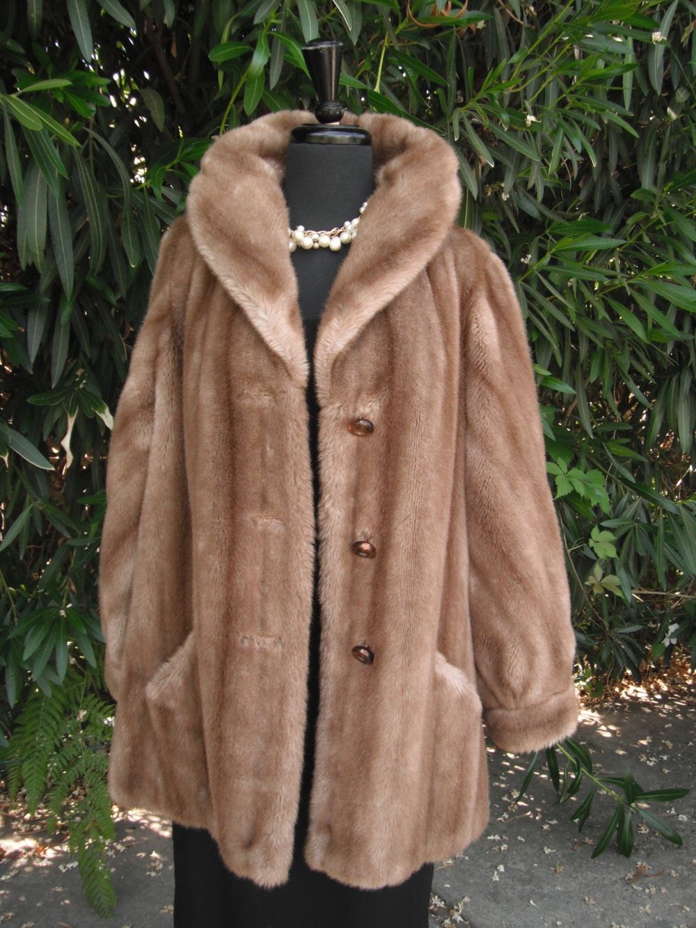 Vintage Faux Mink Coat / Faux Mink Jacket / Mincara Styled by Russel Taylor