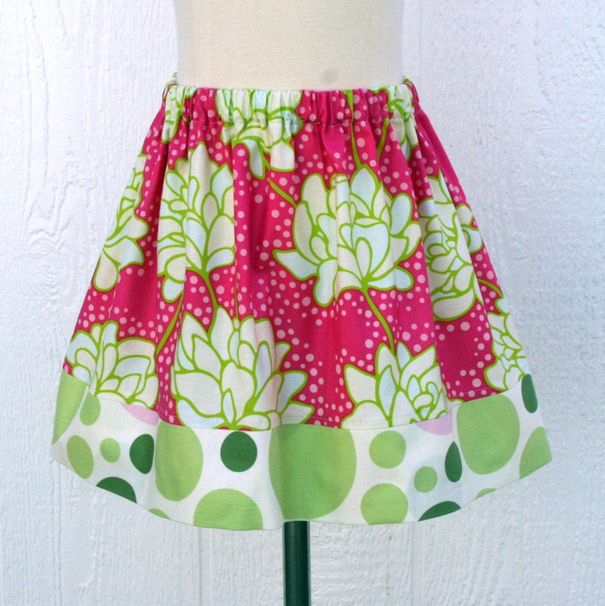 SKIRT SALE -  Pink Peony Skirt - Last One Size 1/2 - Kissing Kumquats