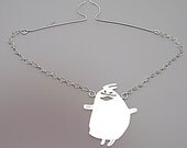 Custom silver button loop tie holder w/ your child's artwork